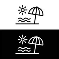 Beach flat icon. Thin line signs for design logo, visit card, etc. Single high-quality outline symbol for web design or mobile app. Beach outline pictogram vector