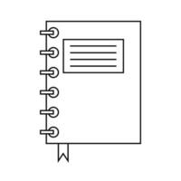 Nota libro contorno icono. lineal estilo firmar para móvil concepto y web diseño. diario sencillo línea vector icono. símbolo, logo ilustración. píxel Perfecto vector gráficos