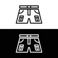 Short cargo pants icon. Short cargo technical fashion illustration with mid-thigh length, low waist, bellows pocket vector