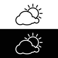 overcast weather line icon vector. overcast weather sign vector