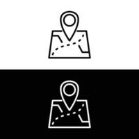 Flat location icon, map icon. Vector Map with Label Icon. Map with a pin. Treasure map