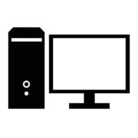 Dekstop computer screen icon on white background vector