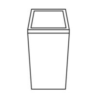 Waste Bin Vector Icon, Outline style, isolated on white Background.