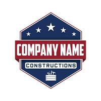 Vector illustration of home construction logo on white background