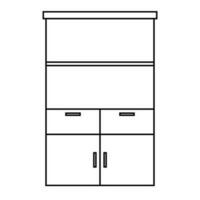 Filling cabinet icon. Line Art Style Design Isolated On White Background vector