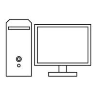 Dekstop computer screen icon on white background vector