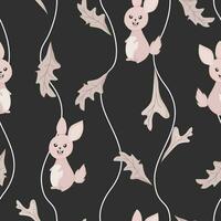 Vector cute bunny rabbit seamless pattern design for kid