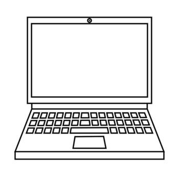 Laptop device icon in flat style. Vector illustration for web site, mobile application