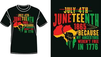 julio 4to diecinueve de junio 1865 citar con diecinueve de junio mapa mano vector para camiseta, bandera, póster, taza, etc