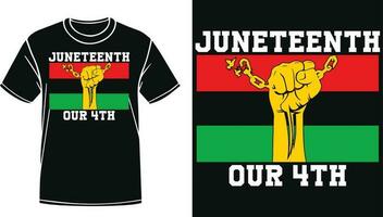 Juneteenth Our 4th- Celebrate Juneteenth Custom Design For T-Shirt Banner Poster Mug Hoodie vector