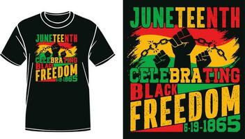 diecinueve de junio celebrando negro libertad 1865 citar gráfico diseño para camiseta, bandera, póster, taza, sudadera, etc vector