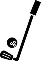 Illustration of golf stick with ball . vector