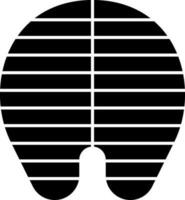 Fish piece icon in black and white color. vector