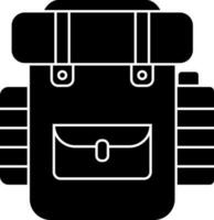 mochila icono o símbolo en plano estilo. vector