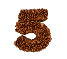 Digit 5 made of chocolate Coated Beans Chocolate Candies Alphabet Word Five png