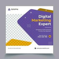 A Square Post For A Digital Marketing Expert For A Company Called Digital Marketing Expert.  Best Colorful Premium Creative Business Modern Social Media Post Design With Template. vector