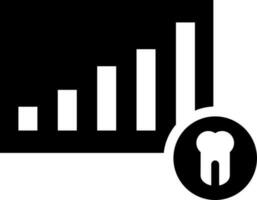 Bar graph chart icon for dental concept. vector