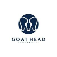 Goat Head logo template, Creative Goat logo design vector