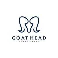 Goat Head logo template, Creative Goat logo design vector