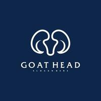 Goat Head logo template, Creative Goat logo design vector