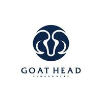 Goat Head logo template, Creative Goat logo design vector