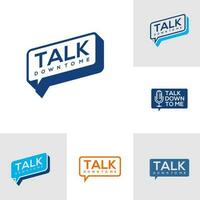 Set of Talk logo template, Creative Talk logo design vector, Podcast logo concepts vector