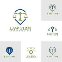 Set of Law firm with point logo template, Creative Law firm logo design vector, Point logo concept vector