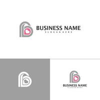 Letter B love logo template, Creative B logo design vector, Love logo concept vector