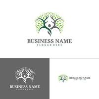 personas árbol logo plantilla, creativo naturaleza logo diseño vector, árbol logo concepto vector