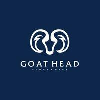 Goat Head logo template, Creative Goat logo design vector