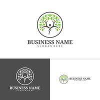 People Tree logo template, Creative Nature logo design vector, Tree logo concept vector