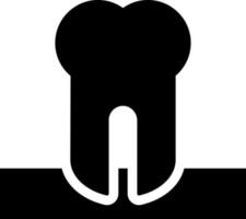 Illustration of molar tooth icon in black color. vector