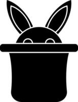 Rabbit in magician hat icon. vector