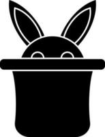 Rabbit in magician hat icon. vector