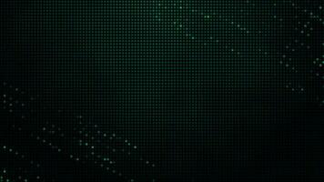 3D abstract digital technology animated green particles on green background. video