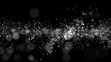 3d resumen digital tecnología animado blanco ligero partículas en negro antecedentes. video