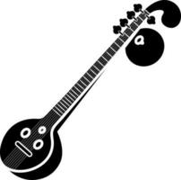 Illustration of sitar icon. vector