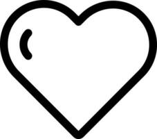 Illustration of favorite or heart icon in line art. vector