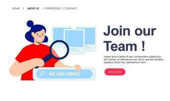 We are hiring landing page vector