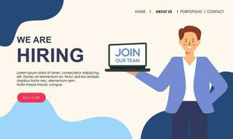 We are hiring landing page vector