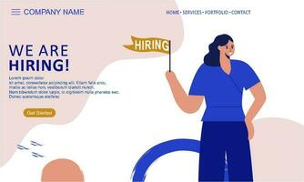 We are hiring landing page vector