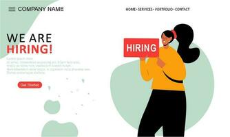 We are hiring landing page vector