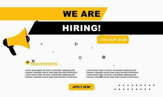 Recruitment advertising template. Digital announcement job vacancies layout. Recruitment Poster, Job hiring poster, social media, banner, flyer. vector