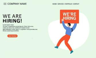 We are hiring landing page vector