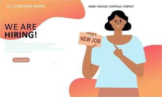 We are hiring landing page vector