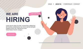 We are hiring landing page vector