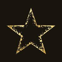 Abstract Star Shaped Gold Ink Splatter Graphic vector
