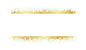 Abstract Gold Ink Splatter Ribbon Banner Frame. Golden foil spray banner border template. vector