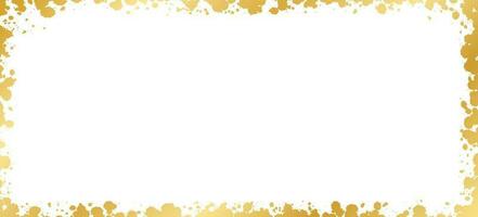 Abstract Rectangle Gold Ink Splatter Frame. Golden foil spray banner border template. vector