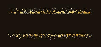 Abstract Gold Ink Splatter Ribbon Banner Frame. Golden foil spray banner border template. vector